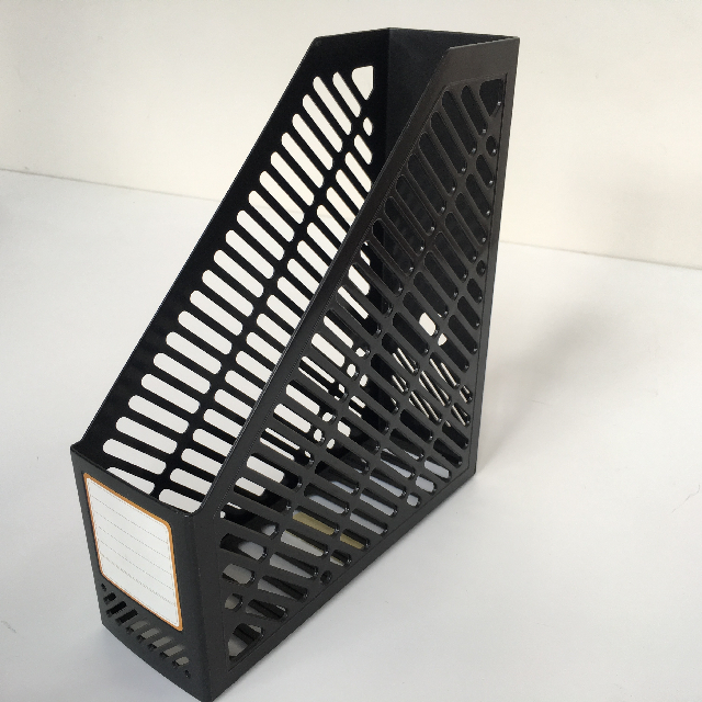 FILE OR MAGAZINE HOLDER, Black Plastic